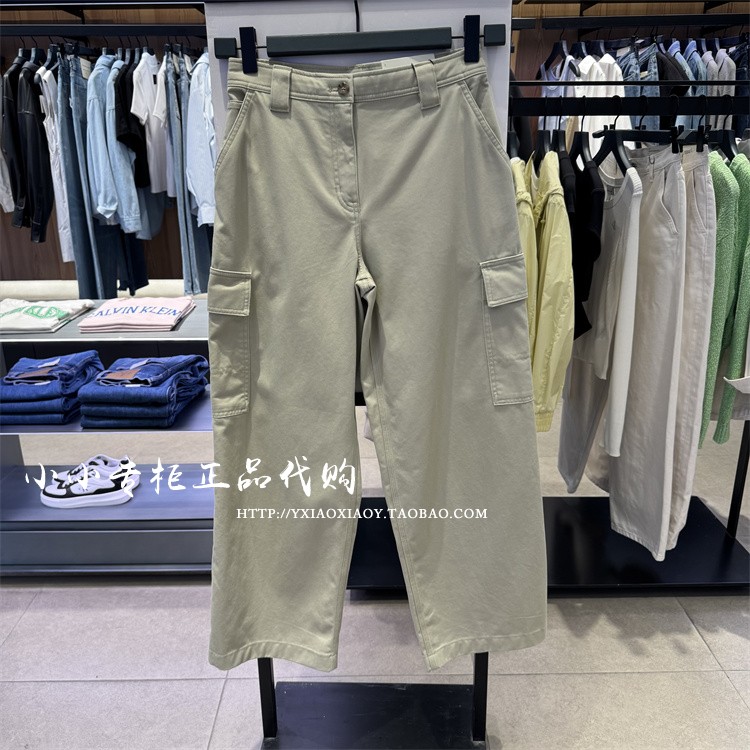 CK Jeans专柜正品 2025春夏新款女士复古多口袋直筒工装裤47B605G - 实物图