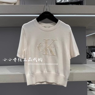 T恤针织套头衫 女士麻花短袖 2025秋冬款 44E306G Jeans专柜正品