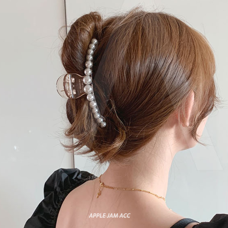 APPLEJAM 韩国 ins 网红款 实用 又有 气质的 珍珠 香槟色发抓夹