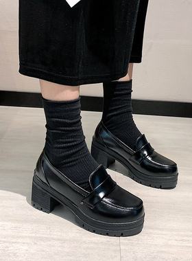 jk日本学院风中跟黑色制服鞋