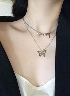 新款爆款高级感满钻港风项链女轻奢小众简约项圈脖颈链小众简约