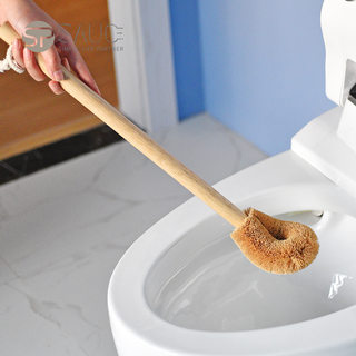 日本椰棕马桶刷无死角家用木柄棕毛厕所刷卫生间坐便清洗马桶刷子