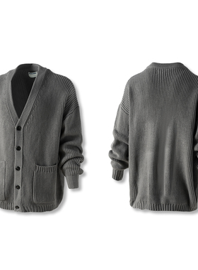 Sinrcrew日系复古重磅700g加厚粗针保暖cityboy针织开衫毛衣外套