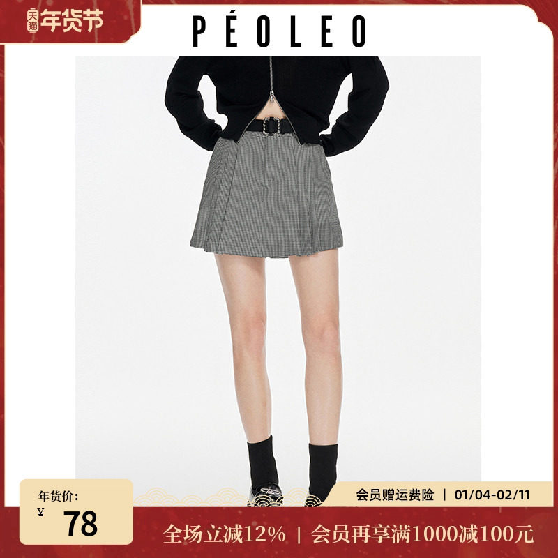 飘蕾复古格纹百褶裤裙女秋季新款时尚设计感高腰显瘦直筒短裤,女装/女士精品,休闲裤,淘宝优惠券,粉丝福利购,淘宝优惠卷