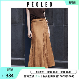 系带高腰气质裙子 中长款 飘蕾轻奢优雅风A字半身裙女26年夏季 新款
