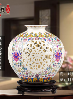 景德镇陶瓷器高档镂空酒柜工艺品