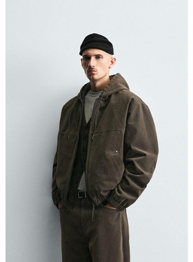 Z 秋冬款 男装 宽松版型微棉服内衬休闲连帽夹克外套 8281440 505