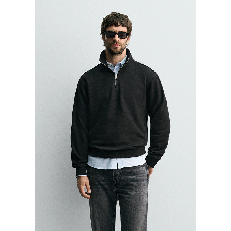 Z 春秋新款 男装 套头直筒拉链领口棉质基本款卫衣纯色 0761311