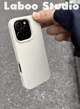 极简MagSafe磁吸软糯液态硅胶奶白韩系适用iphone17promax纯色16pro苹果15手机壳14防摔13镜头全包plus保护套