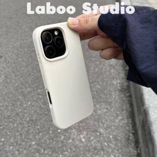 极简MagSafe磁吸软糯液态硅胶奶白韩系适用iphone17promax纯色16pro苹果15手机壳14防摔13镜头全包plus保护套