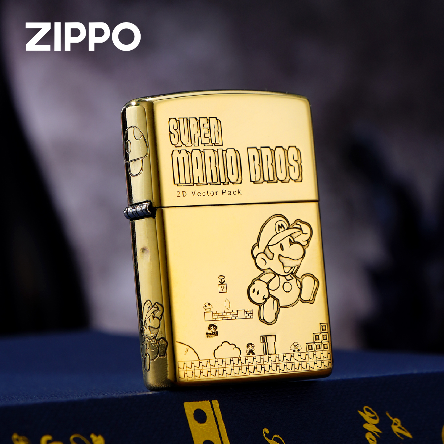 ZIPPO打火机正版超级玛丽联名黄铜煤油复古防风男士礼物怀旧童年