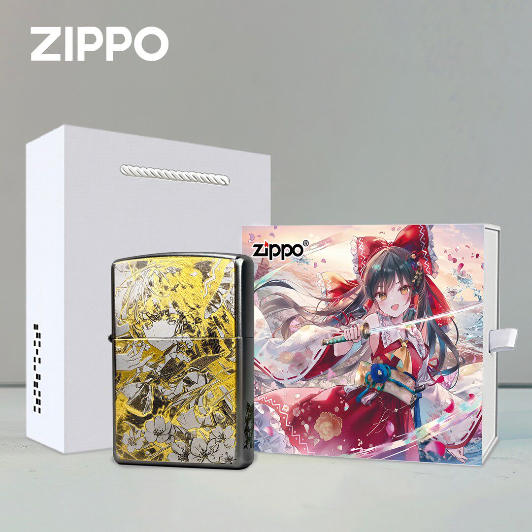 ZIPPO打火机东方博丽灵梦正品精雕煤油防风收藏礼品送盒男生送礼