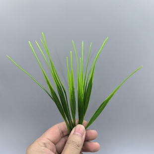 仿真长叶草春草创意盘饰配件意境摆盘厨房用品点缀塑料假花卉装饰