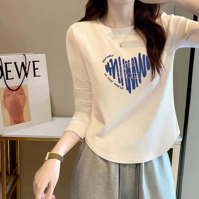 欧货女装潮短款不规则白色韩版长袖t恤女设计感小众打底衫内搭潮