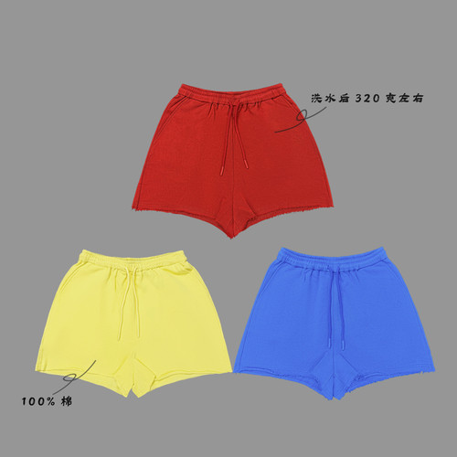 51727-新款时尚百搭多巴胺简约松紧腰休闲短裤4.6
