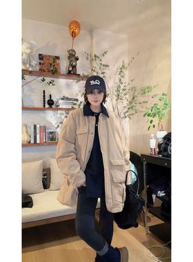 25729 - 新款时尚百搭休闲拼接休闲棉衣外套11.23