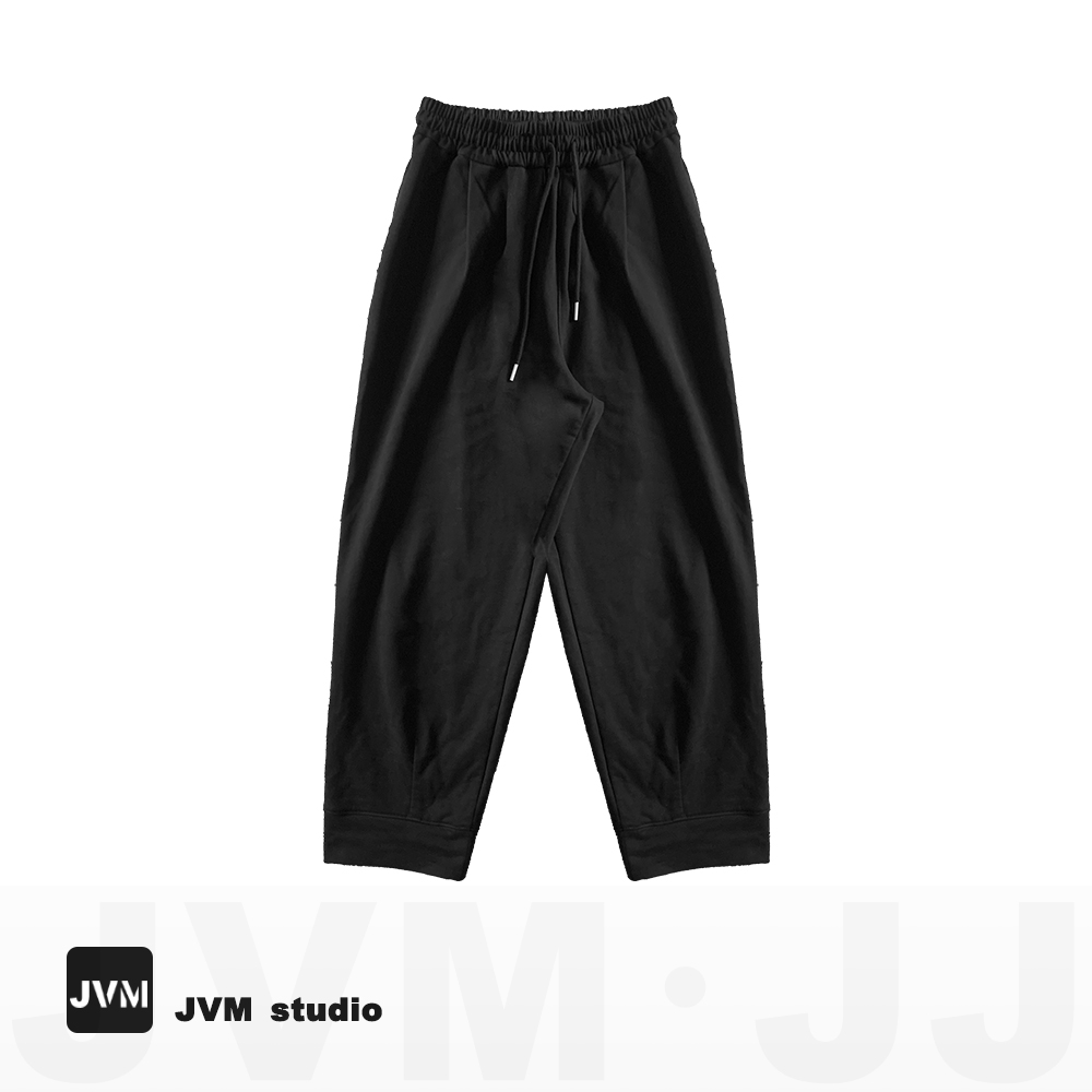 松紧腰抽带后卫裤