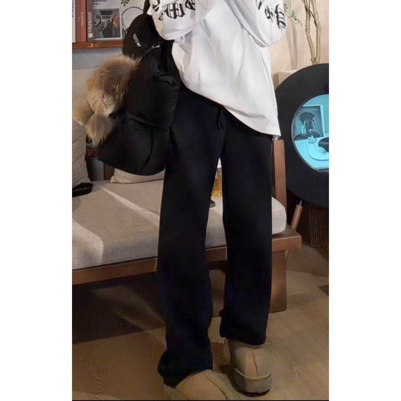 28710 - 新款时尚百搭休闲直筒黑色长裤12.13,女装/女士精品,卫裤,淘宝优惠券,粉丝福利购,淘宝优惠卷