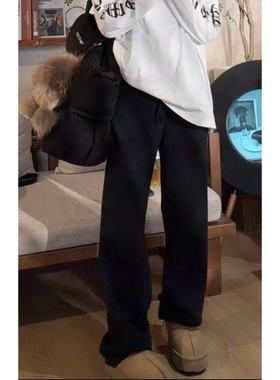 28710 - 新款时尚百搭休闲直筒黑色长裤12.13