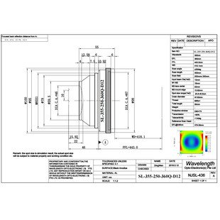 OPEX南京波长SL 250 360Q D12石英紫外打标机场镜250 355