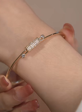 抖音同款精致微镶锆石绳结手镯轻奢小众百搭手链复古古风手饰镯子