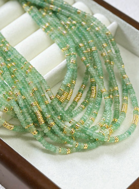 小众高级感东陵玉天然石项链女算盘珠串珠锁骨链新中式复古颈饰女