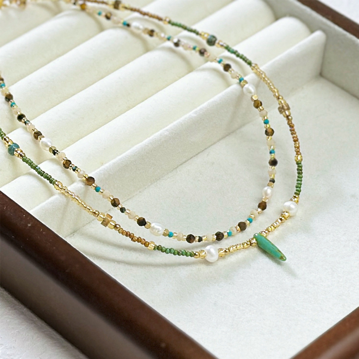 新中式爆款淡水珍珠项链复古串珠天然石颈链女设计高级感锁骨链女,饰品/流行首饰/时尚饰品新,项链,淘宝优惠券,粉丝福利购,淘宝优惠卷