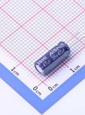 ERM1VM470D12C75T 直插铝电解电容 47uF ±20% 35V CLEAR 紫色PET