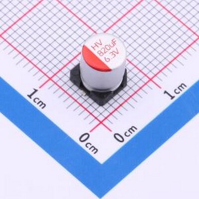 HV0J827M0607PZ 固态电容 820uF ±20% 6.3V SMD,D6.3xL7.7mm