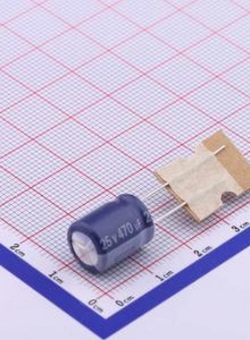 ERR1EM471G13B50T 直插铝电解电容 470uF ±20% 25V 插件,D10xL13