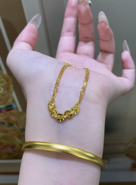 水贝珠宝足银金包银五帝钱手链女款马年时尚百搭手饰送女友礼物