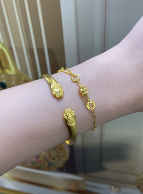 2026年新款足金金包银小蛮腰手链16cm女款马年时尚热卖带国检证书