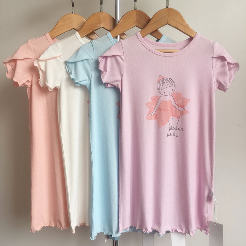 女童睡裙莫代尔薄款半袖公主