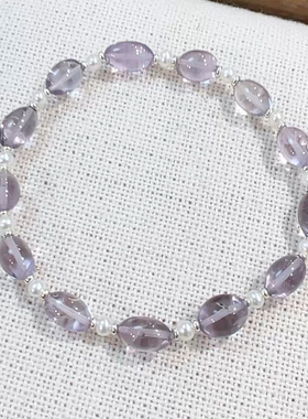 天然紫水晶珍珠手链女款