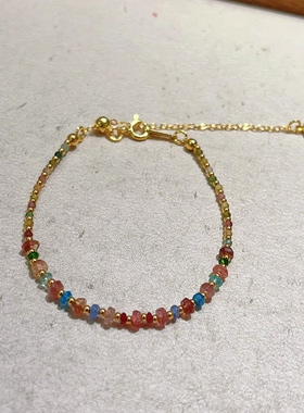 原创法式糖果色多宝镀金手链