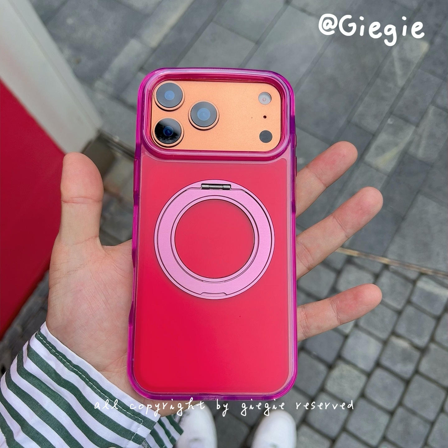 金属支架 磁吸iPhone17 pro max手机壳玫红色适用苹果air全包硅胶套16plus新款保护15/14防摔壳13男女