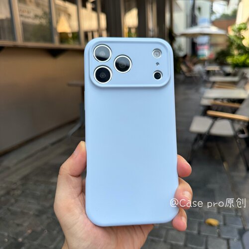 液态硅胶 浅蓝色iPhone18 pro max手机壳适用苹果18pro全包防摔保护套17pro/16新款男15/14精孔镜头