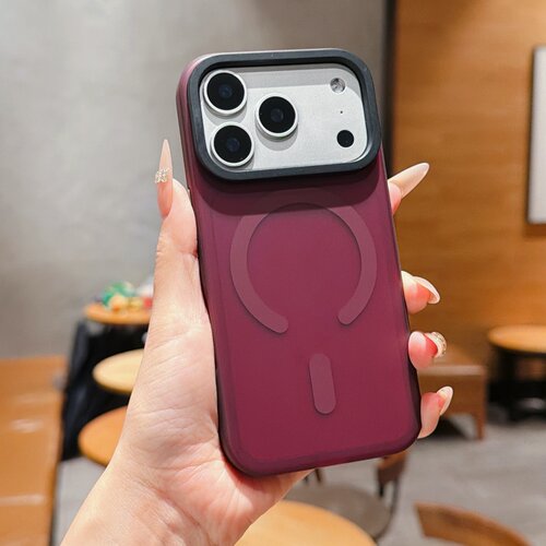 酒红色 iPhone18promax手机壳磨砂磁吸适用苹果17e保护套16 plus全包软边硅胶15pro/14新款蓝色防摔