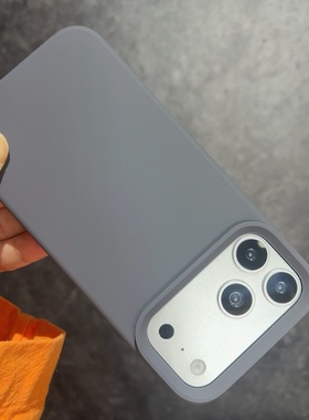 加厚 液态硅胶iPhone17promax手机壳灰色适用苹果air防摔套16pro全包15 plus/14新款13/12男