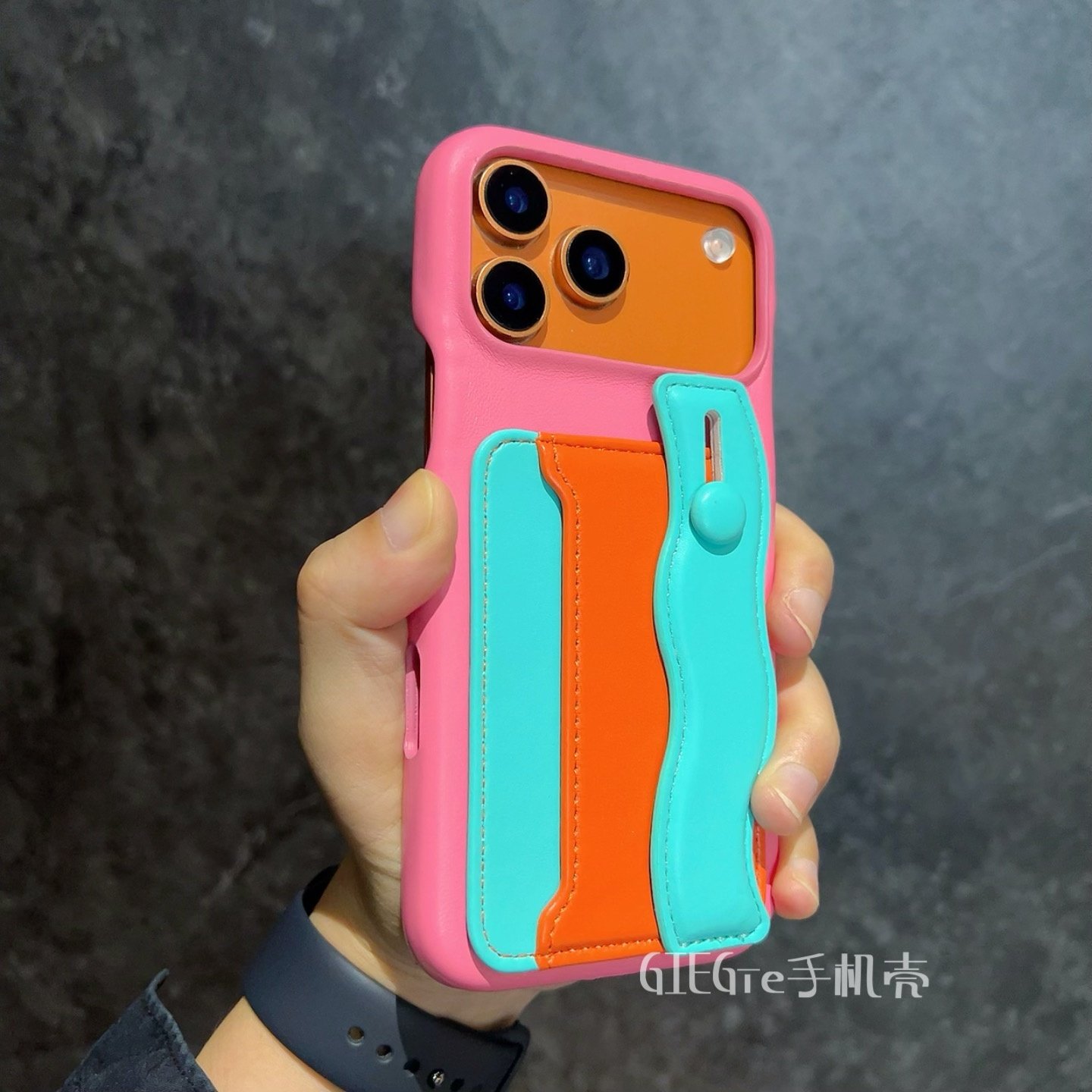 手腕插卡 iPhone17promax手机壳撞色适用苹果16pro皮套彩色15/14保护套13防摔个性潮,3C数码配件,手机保护套/壳,淘宝优惠券,粉丝福利购,淘宝优惠卷