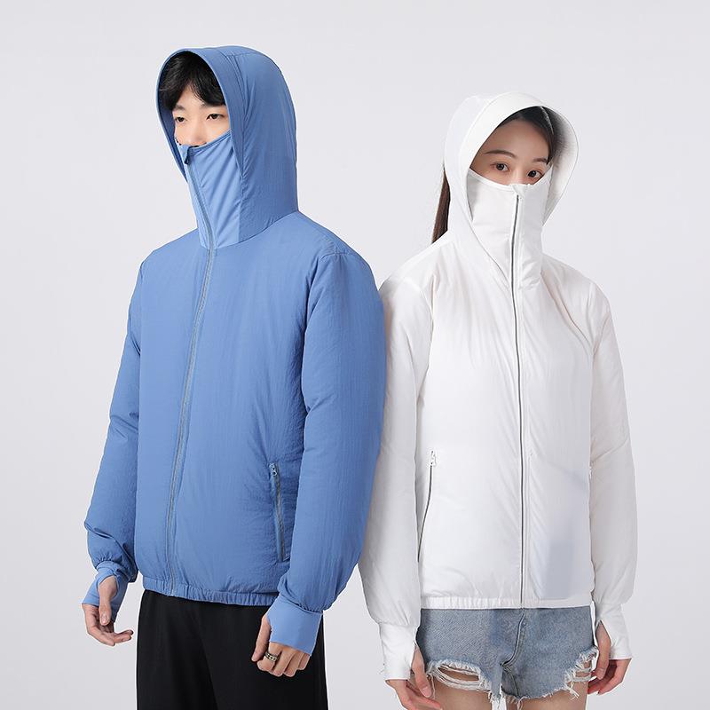 夏季降温长袖空调衣带风扇衣服连帽轻薄户外防晒衣钓鱼服工作衣