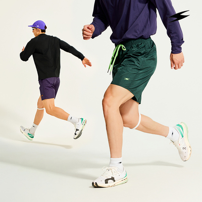 SOCKKEY金属尼龙运动短裤三分裤闪电LOGO刺绣轻薄速干透气训练裤