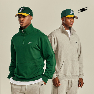 SOCKKEY 立领春款半拉链卫衣美式复古运动跑步锻炼潮牌春装外套