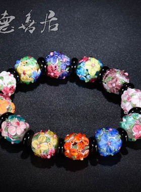 民国仿古日式多彩手钏佛珠念珠