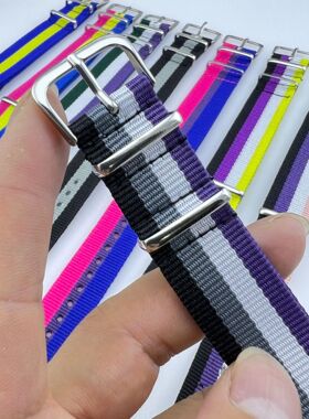 尼龙彩虹手环男女ins创意个性蹦迪表带炫酷彩色百搭情侣手链手饰1