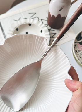 胡桃木厨具分餐勺菜勺饭铲大公勺实木304不锈钢食品级大勺子公用