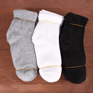 100双袜子男士 春夏中筒袜黑白色便宜地摊袜一次性工作袜长袜批