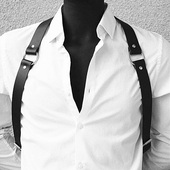 休闲束缚潮流朋克嘻哈皮带腰链酒吧演出衬衫 男士 背带腰带个性 配饰