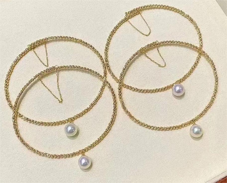 18K金爆闪akoka海水珍珠