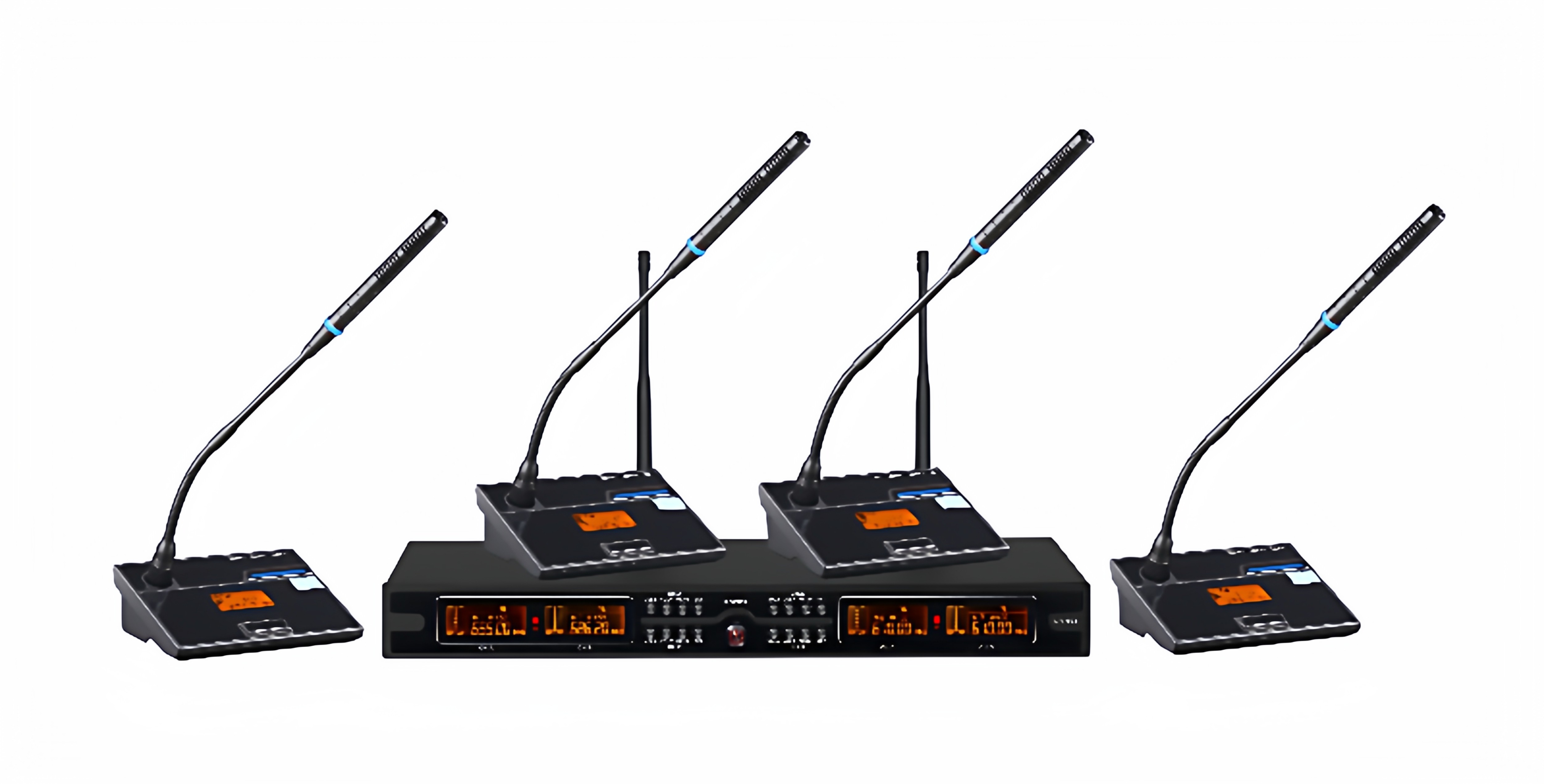 一拖四电脑网课网络语音鹅颈话筒家用KTV婚庆舞台表演无线麦克风